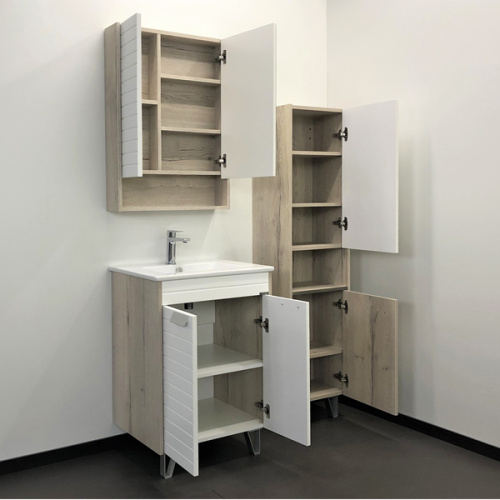 Шкаф-пенал Comforty Клеон 00-00003947CF 40х30х155 напольный цвет дуб дымчатый - фото 4