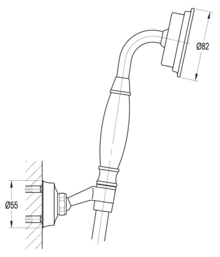 Душевой гарнитур Cezares LIBERTY LIBERTY-F-KD-01 настенный хром - фото 2