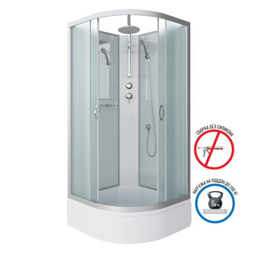 Душевая кабина Niagara Classic 33021424BKT 100х100 четверть круга без крыши ориентация универсальная - фото 2