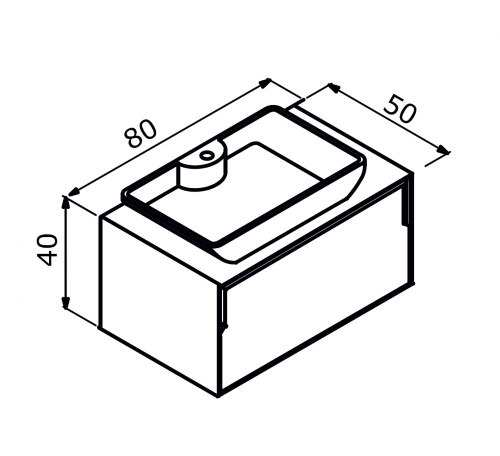 Тумба с раковиной Orka Craft 5003987 80х50х40 цвет орех/антрацит - фото 3