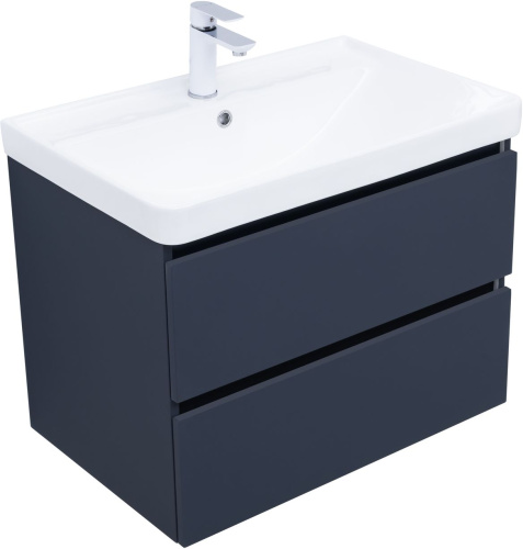 Тумба под раковину Aquanet Вега 2.0 00337948 69х46х50 подвесная цвет синий - фото 3