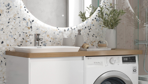 Раковина из фаянса Velvex 78444 59х41 полувстраиваемая цвет белый без отверстий под смеситель - фото 4