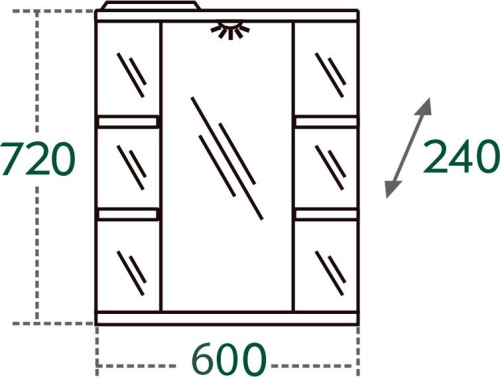Зеркало-шкаф СанТа Герда 101042 60х24х72 подвесной цвет белый - фото 3