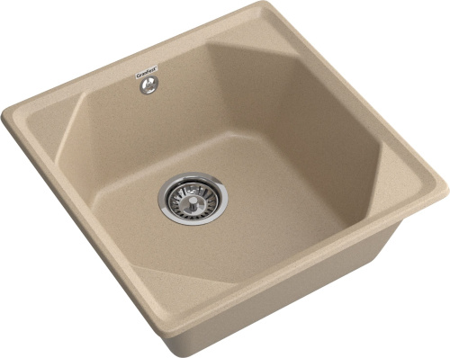 Кухонная мойка Granfest Unique U-500 песочный 50х50 цвет бежевый поверхность матовая - фото 2