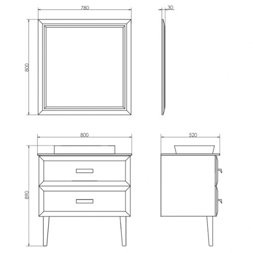 Тумба с раковиной Comforty Империя 00-00014817CF 80х52х89 напольная цвет белый - фото 2