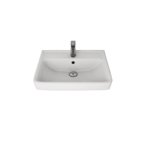 Раковина керамическая Dreja Q 195476 55х48 подвесная цвет белый 1 отверстие под смеситель - фото 3