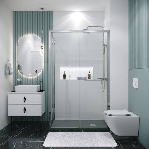 Душевая перегородка Grossman Style 200.K33.05.70.10.00 70х195 стекло прозрачное профиль хром глянцевый - фото 3