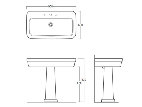 Раковина из санфаянса Simas EVO 12 bia 90х50 подвесная цвет белый - фото 3