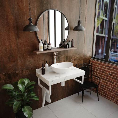 Столешница Teymi Helmi T150108 80х50 подвесная цвет белый - фото 3