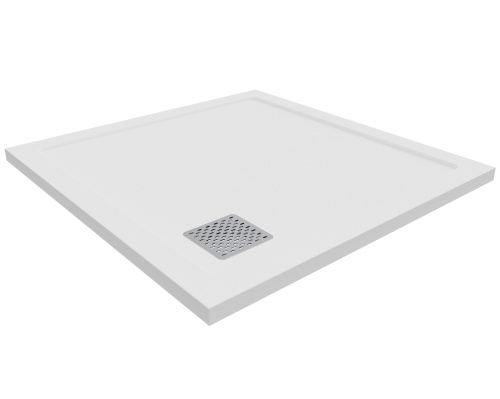 Душевой поддон Taliente PTA-ST-90Wstone 90х90 литьевой мрамор белый матовый без каркаса