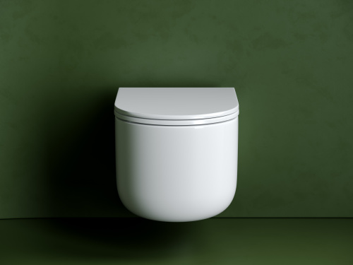 Унитаз подвесной Ceramica Nova ULMA CN4006T белый с сиденьем микролифт безободковый смыв торнадо - фото 3