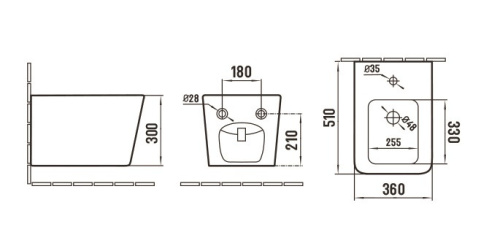Биде Ceramalux 5370 MLG подвесное - фото 2