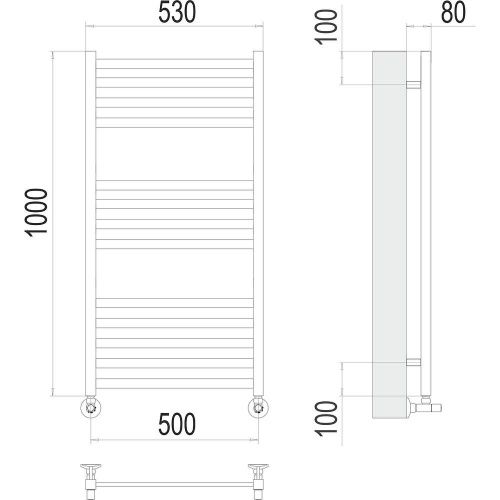 Полотенцесушитель Terminus 4670078530585 53х100 водяной хром - фото 3