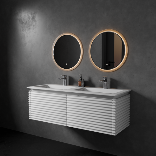 Тумба с раковиной+зеркало Art Decco Jacqueline (Жаклин) AJC12W34D2M0 120x45x40 подвесная цвет белый - фото 2