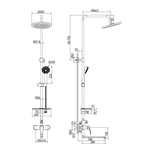 Душевая стойка LeMark Linara LM0462CF настенная - фото 2