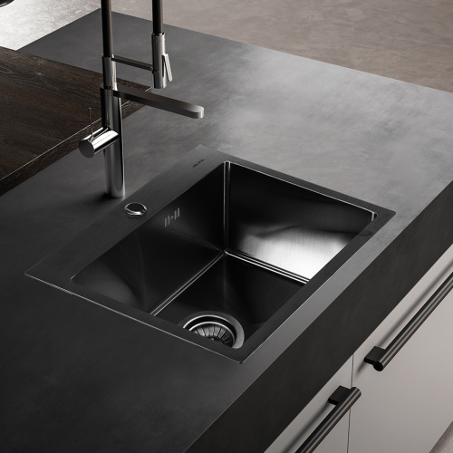 Кухонная мойка Melana ProfLine D5343HB графит 53х43 цвет графит поверхность матовая - фото 3