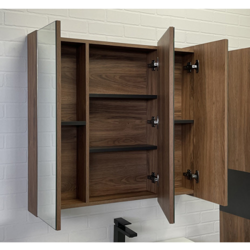Зеркало-шкаф Comforty Соло 00-00010980CF 88х15х80 подвесной цвет дуб темно-коричневый - фото 3