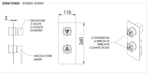 Смеситель для душа Remer Absolute AU92KB встраиваемый в стену хром - фото 2