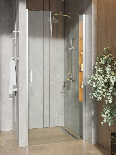 Душевая дверь Orange E05-090TCR 90х190 стекло прозрачное профиль хром глянцевый - фото 4