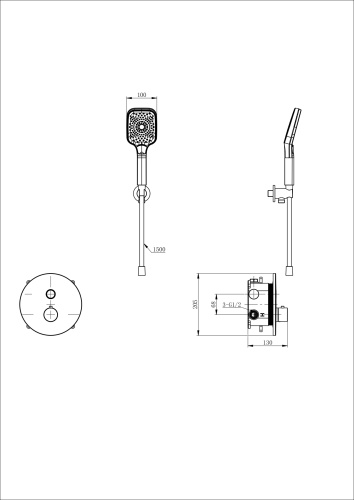 Смеситель для душа Wonzon & Woghand WW-D1017-A-CR встраиваемый в стену хром с термостатом - фото 2