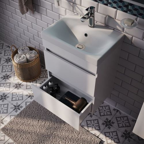 Тумба с раковиной IDDIS Zodiac ZOD5CB0i95K 49х34х64 подвесная цвет белый - фото 3