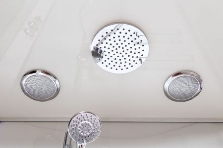 Душевая кабина AvaCan A09LED+GM 90х90 четверть круга с крышей ориентация универсальная