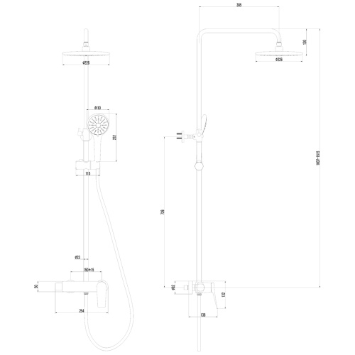 Душевая стойка LeMark Bronx LM3760GM настенная - фото 2
