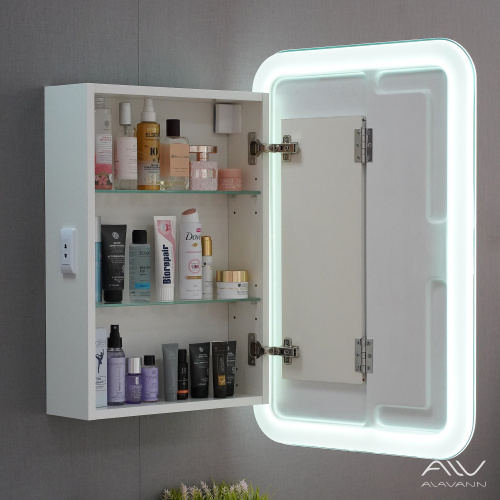 Зеркало-шкаф Alavann Cosmetic ALV1041001 60х15х80 подвесной цвет белый - фото 2