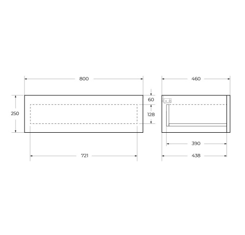 Тумба под раковину Cezares CADRO CADRO-80-1C-SO-NR-BLUM 80х46х25 подвесная цвет черный - фото 2