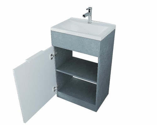 Тумба с раковиной 1MarKa Revo У99085 50х35х85 напольная цвет бетон светло-серый - фото 2