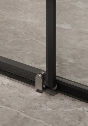 Душевая дверь Timo T04 150х195 стекло прозрачное профиль черный - фото 5