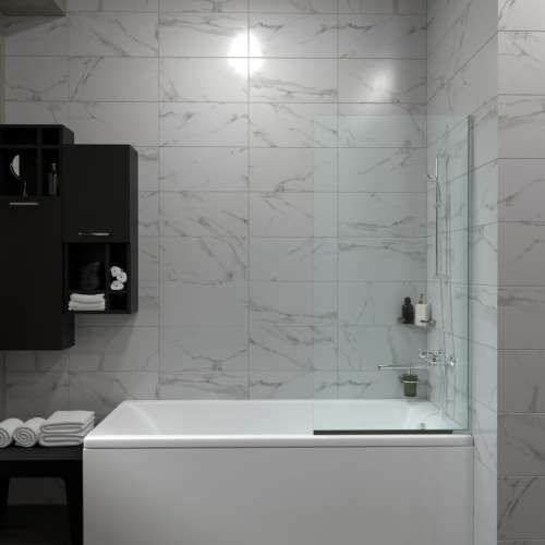 Душевая шторка на ванну Тритон Статик-Хром Щ0000067404 70х140 стекло прозрачное профиль хром ориентация универсальная - фото 2