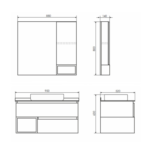 Тумба с раковиной Comforty Прага 00-00014424CF 90х52х63 подвесная цвет дуб белый - фото 2