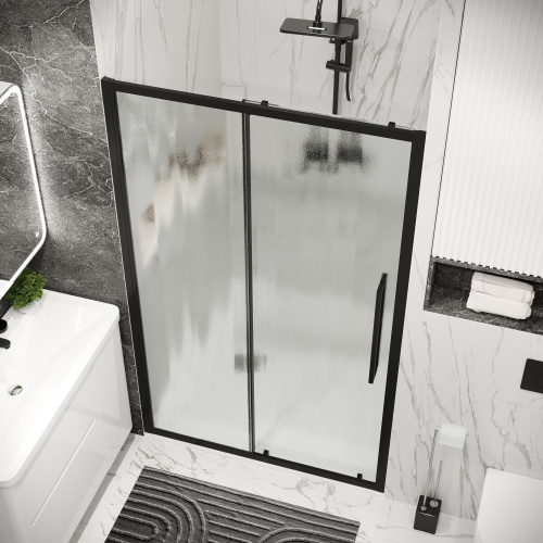Душевая дверь Grossman Cosmo 100.K33.02.130.21.02 130х195 стекло текстурное профиль черный матовый - фото 4