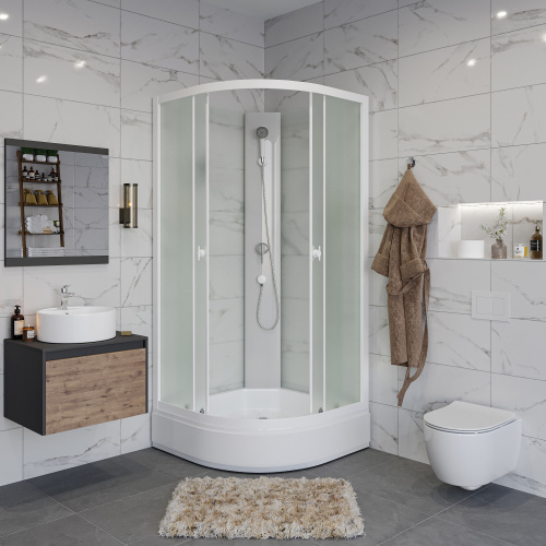 Душевая кабина Niagara Promo P100/26/MT/BK 100х100 четверть круга без крыши ориентация универсальная - фото 3