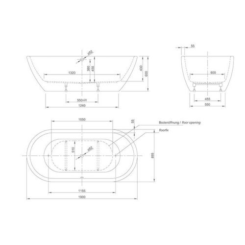 Ванна акриловая Knief Form/Form Spa 0100-287-06S 190х90 отдельностоящая овальная - фото 2