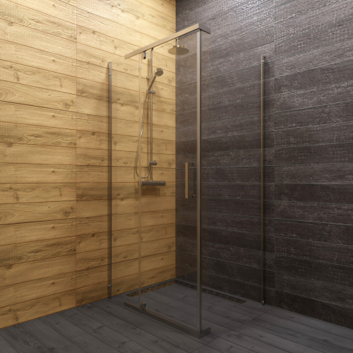 Душевой уголок Тритон Терра-Хром Щ0000072197 120х90 стекло прозрачное профиль хром без поддона - фото 4