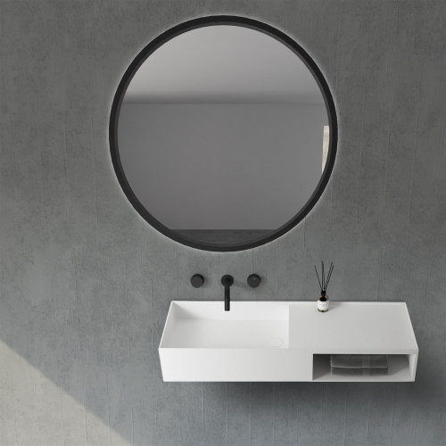 Тумба с раковиной Abber AS2649-0.8 80х40х20 подвесная цвет белый матовый - фото 2