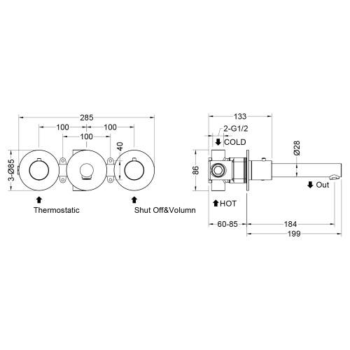 Смеситель для раковины Timo Saona 2382/00SM встраиваемый в стену хром - фото 2