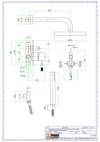 Душевой комплект Fiore Xenon 44NN5191 настенный - фото 2