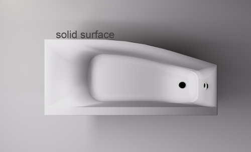 Ванна из искусственного камня Astra-Form Скат 01010083 170х75 пристенная асимметричная с ножками - фото 3