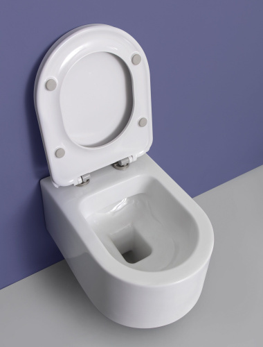 Унитаз подвесной White Ceramic Tao W1080301 белый глянцевый с сиденьем микролифт безободковый - фото 4