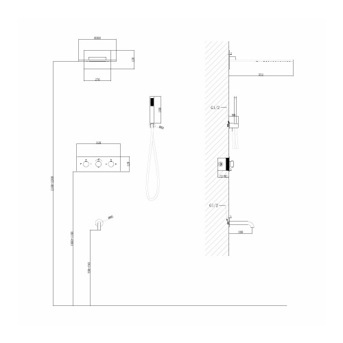 Душевая система ABBER AF8150NG встраиваемая в стену - фото 3