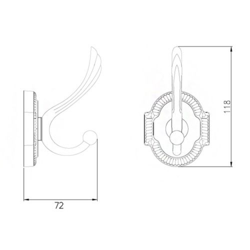 Крючок Bronze de Luxe ROYAL R25205 - фото 3