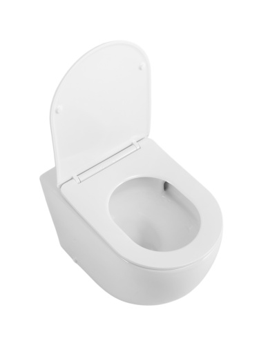 Унитаз приставной BelBagno SFERA-R BB2141CB-TOR/SC белый с сиденьем микролифт безободковый смыв торнадо - фото 2