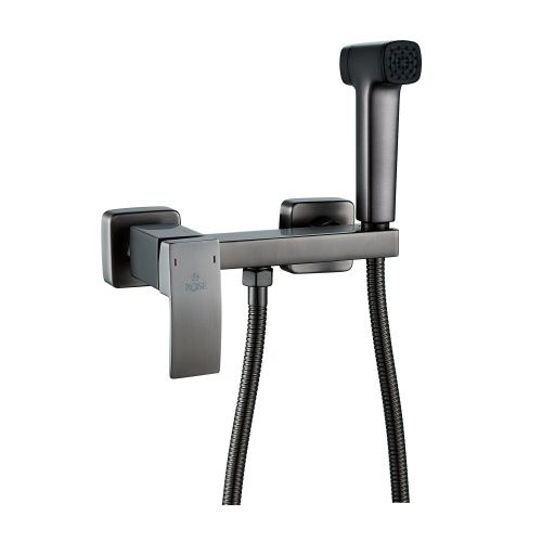 Гигиенический душ со смесителем Rose R1505T-1 оружейная сталь - фото 2