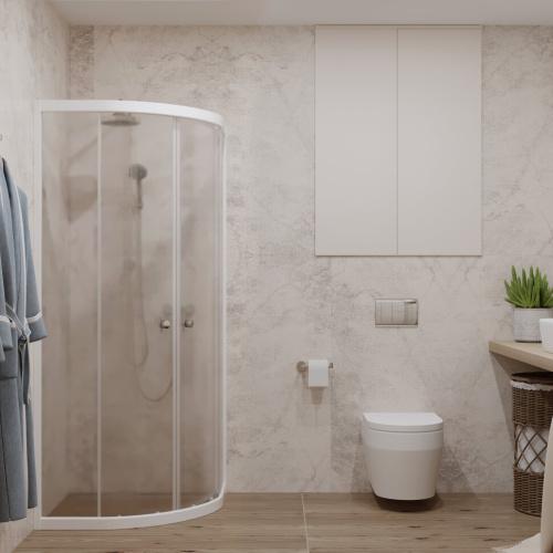 Душевой уголок Тритон Ультра Щ0000064833 90х90 стекло прозрачное профиль белый без поддона - фото 4