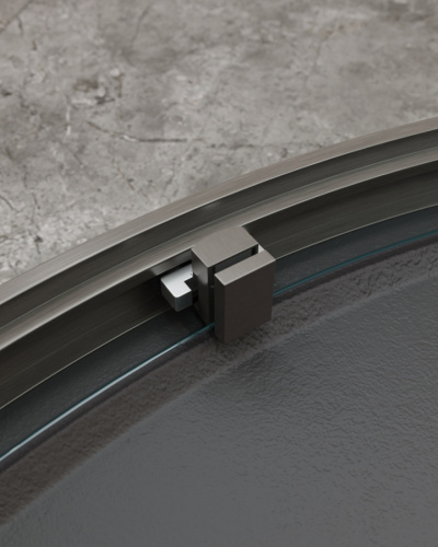 Душевой уголок Cezares MOLVENO MOLVENO-R-1-90-C-GM-IV 90х90 стекло прозрачное профиль оружейная сталь без поддона - фото 4