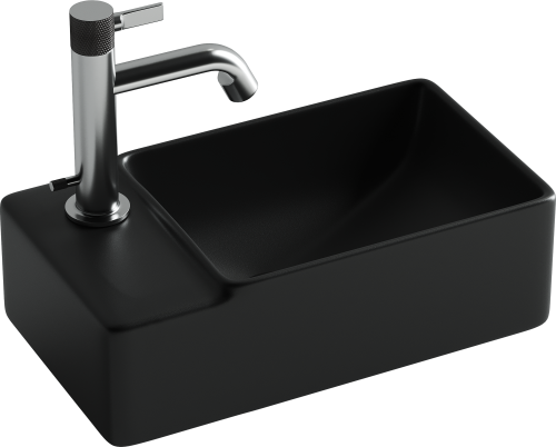 Раковина из сантехнического фарфора Ceramica Nova ELEMENT CN5046MB 40х22 подвесная цвет черный матовый 1 отверстие под смеситель - фото 2