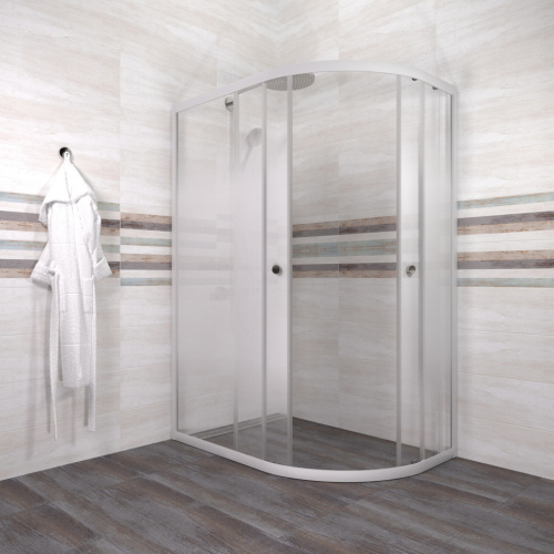 Душевой уголок Тритон Коралл-Лайт Щ0000068953 120х80 стекло прозрачное с рисунком профиль белый без поддона - фото 4